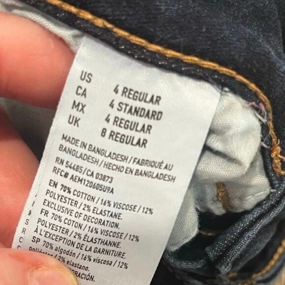 American Eagle Artist Cropped Jeans Super Stretch Denim Dark Wash Blue Size 4 - Picture 9 of 12